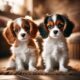 pros and cons of owning a a Cavalier - Cavalier puppies in Blenheim and Tricolour colours sitting on a cosy rug